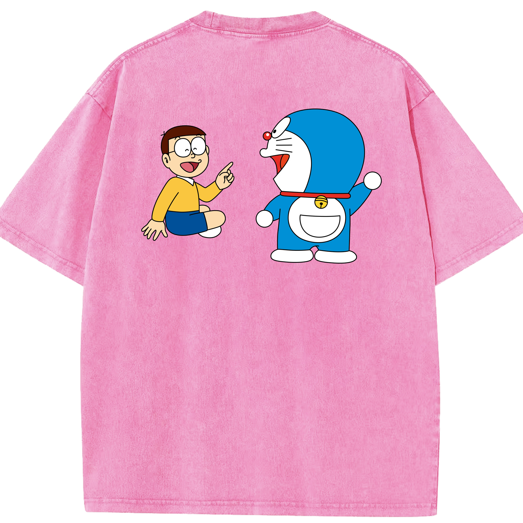 （画像用） ドラえもん Doraemon 綿100% ヴィンテージ風 半袖Tシャツ（背面プリント）